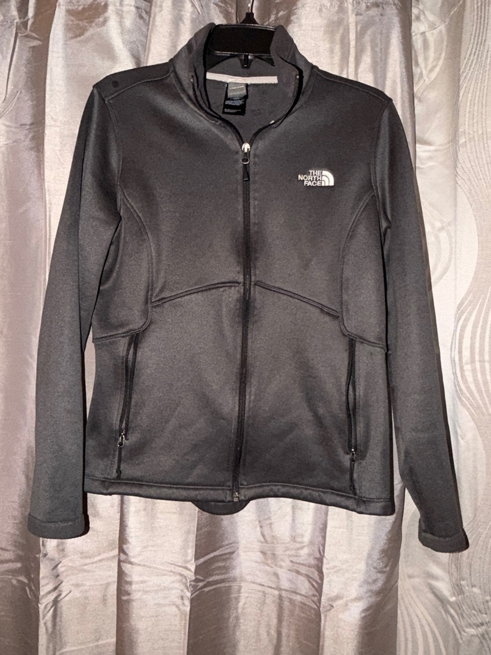 The North Face Women's Grey Full Zip Fleece - Large